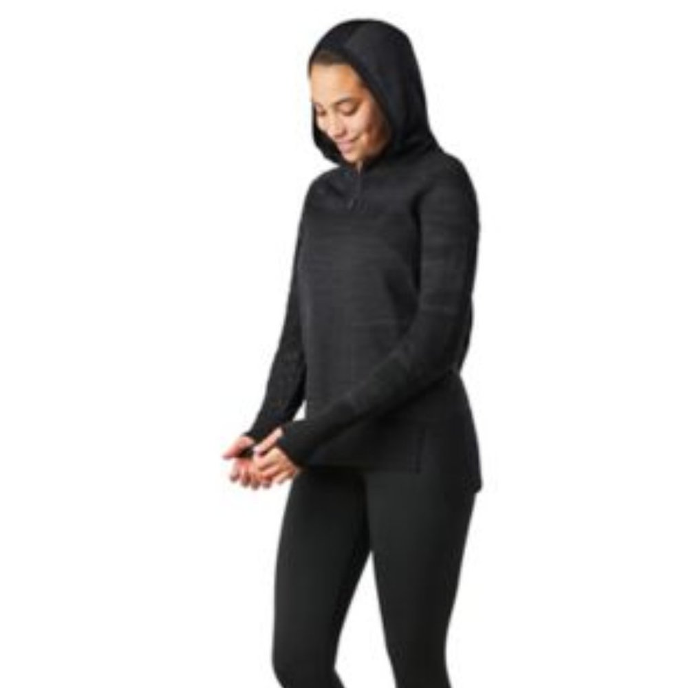 Smartwool Intraknit Merino Wool Sport Fleece Pullover Large Sweater Hoodie Black